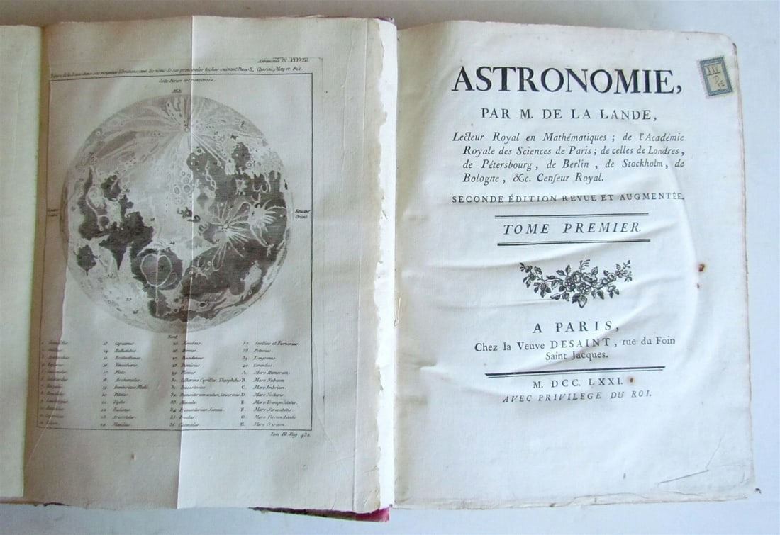 1771 ASTRONOMY 3 volumes FULLY ILLUSTRATED by J.J. de La Lande in FRENCH ANTIQUE - 2