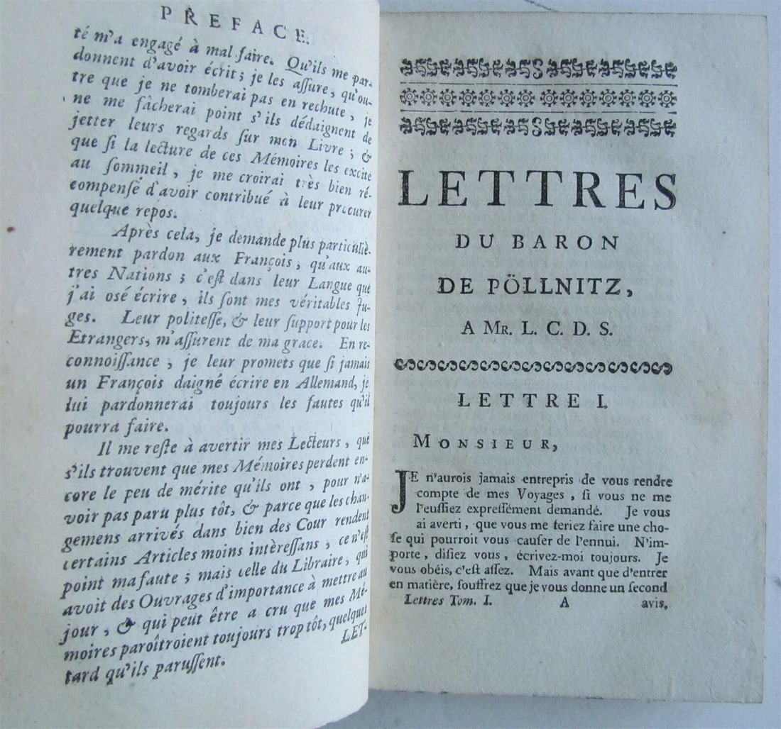 1738 2 volumes LETTRES et MEMOIRES du Baron de Pollnitz VOYAGES TRAVELS ANTIQUE - 5