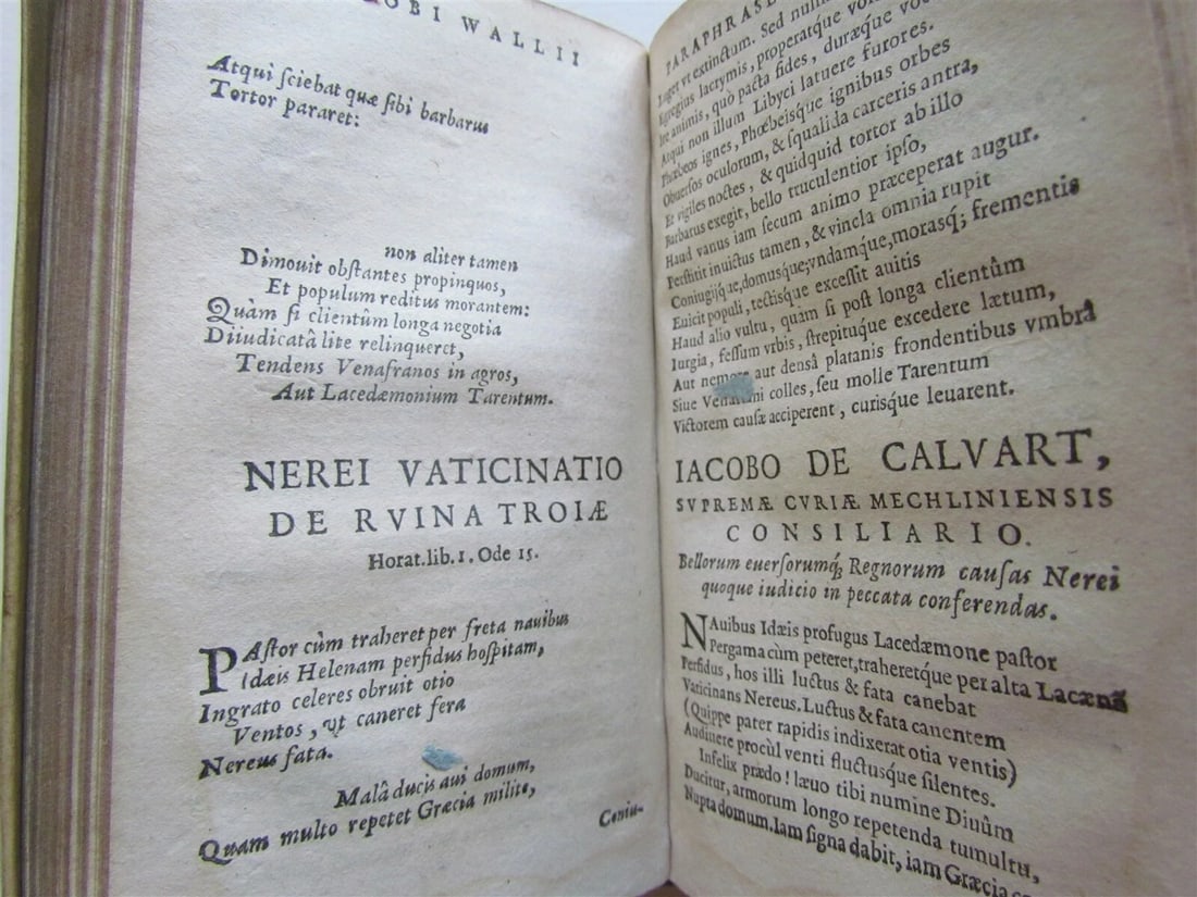 1657 PLANTIN PRESS POETRY by Jacobus Wallius ANTIQUE VELLUM BOUND 17th CENTURY - 12