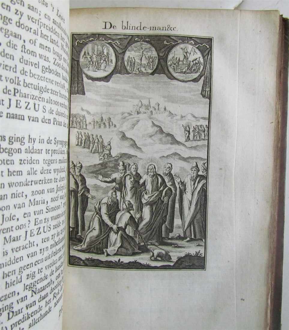 1741 ILLUSTRATED JESUS WONDERS HISTORY by A. CALMET ANTIQUE in DUTCH w/ MAP - 9