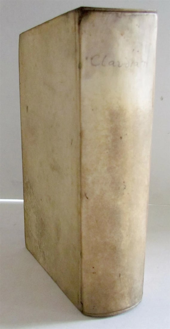 1759 ANCIENT POETRY by CLAUDIAN VELLUM BOUND antique - 2