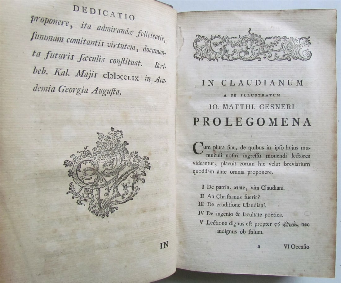 1759 ANCIENT POETRY by CLAUDIAN VELLUM BOUND antique - 5