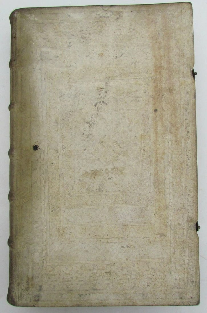 1693 BLIND-STAMPED PIGSKIN OVER WOODEN BOARDS FOLIO ANNALES ECCLESIASTICI - 3
