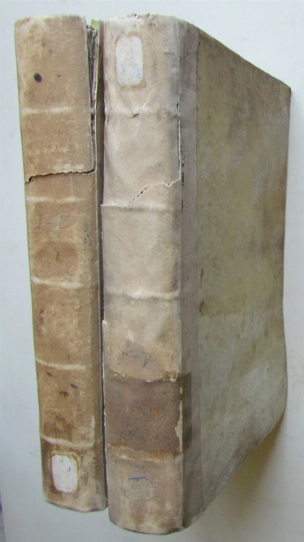 1690 VELLUM BINDING 2 FOLIO VOLUMES PROMPTUARIUM SCOTICUM C. FRANCISCI ANTIQUE: R.P.F ANACLETI REIFFENSTUEL THEOLOGIA MORALIS 1747 Size 10.5 by 14.5" Very good condition. PA residents please add sales tax. Please see my other auctions Reserve: $462.00 Shipping: Domestic: