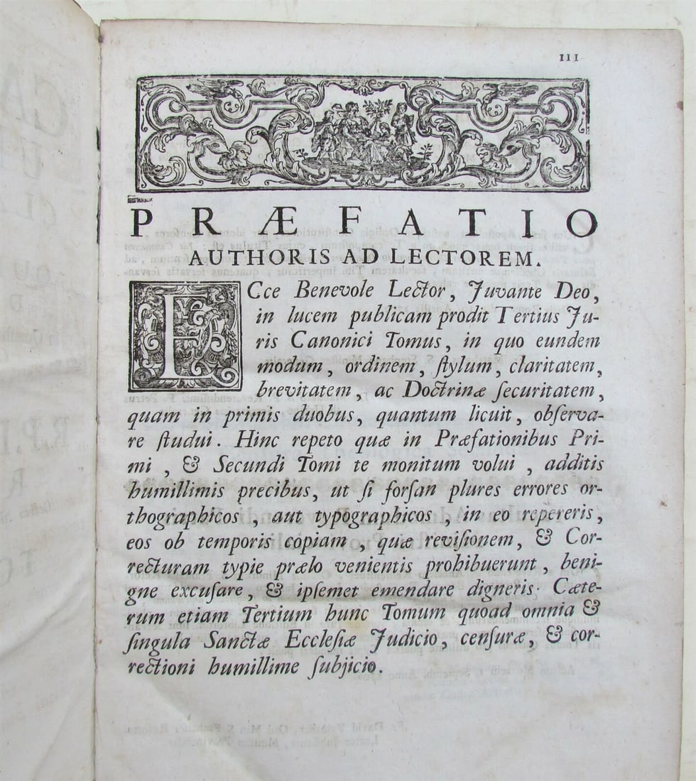1760 VELLUM BINDING FOLIO JUS CANONICUM UNIVERSUM ANACLETO REIFFENSTUEL ANTIQUE - 5