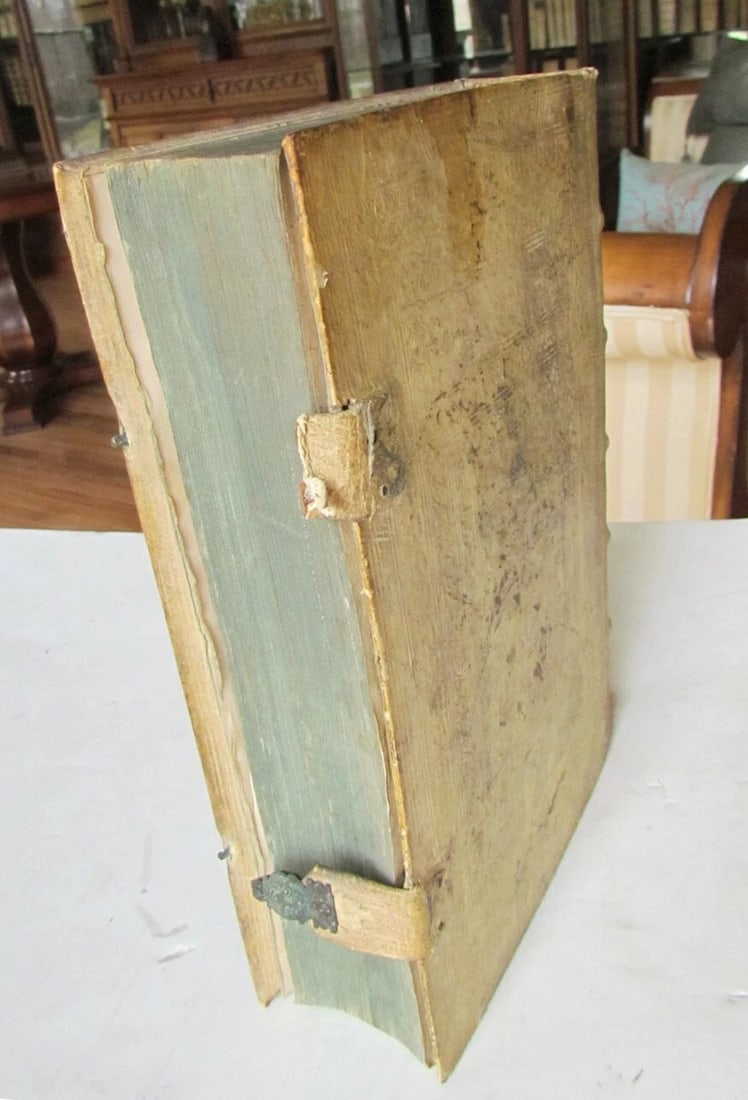 1727 ANTIQUE BLINDSTAMP PIGSKIN GERMAN JESUIT HISTORY FOLIO by IGNATIO AGRICOLA - 3