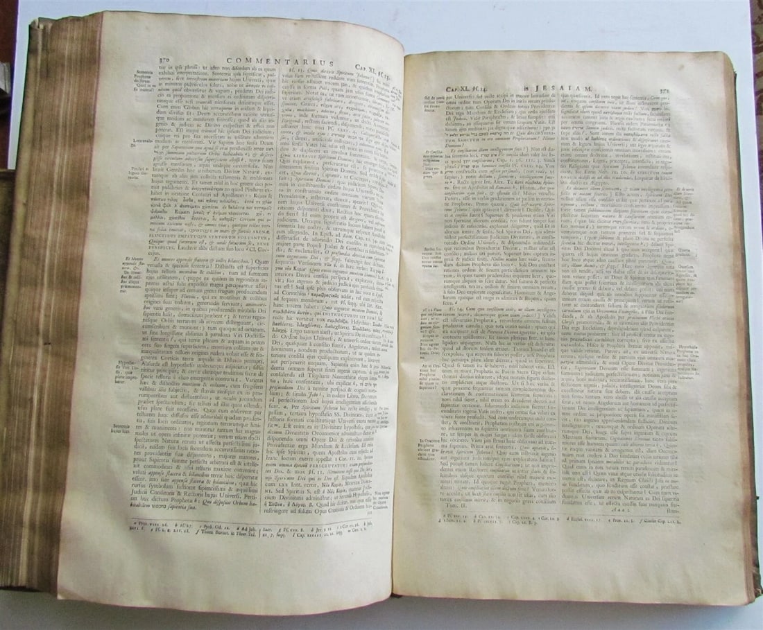 1722 2 VOLUMES Commentary on Isaiah by C.Vitringa antique FOLIOS VELLUM w/ MAP - 11