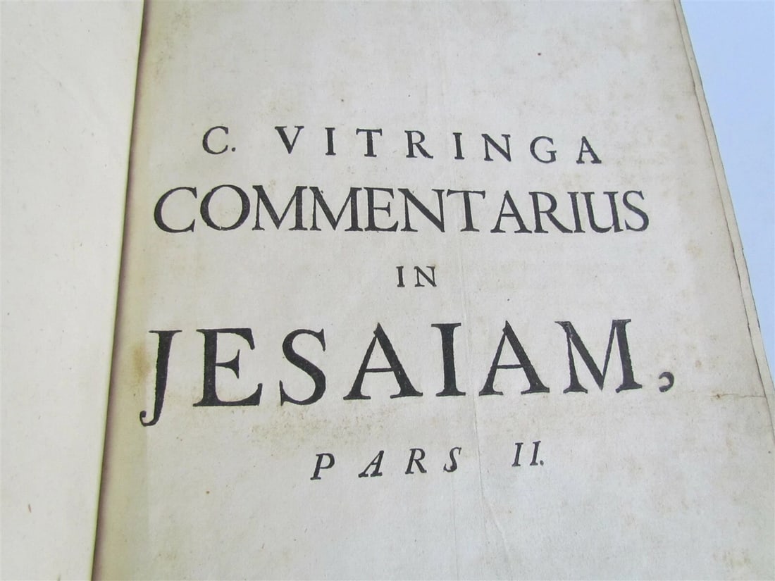 1724 2 VOLUMES Commentary on Isaiah by C.Vitringa antique FOLIOS VELLUM w/ MAP - 6