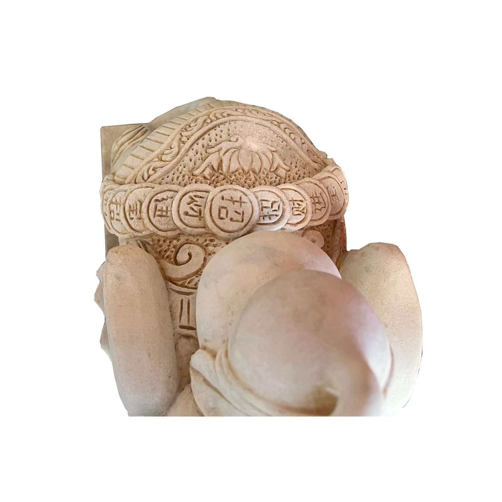 Chinese Pair White Marble Stone Fengshui Elephant Trunk Up Statues - 5