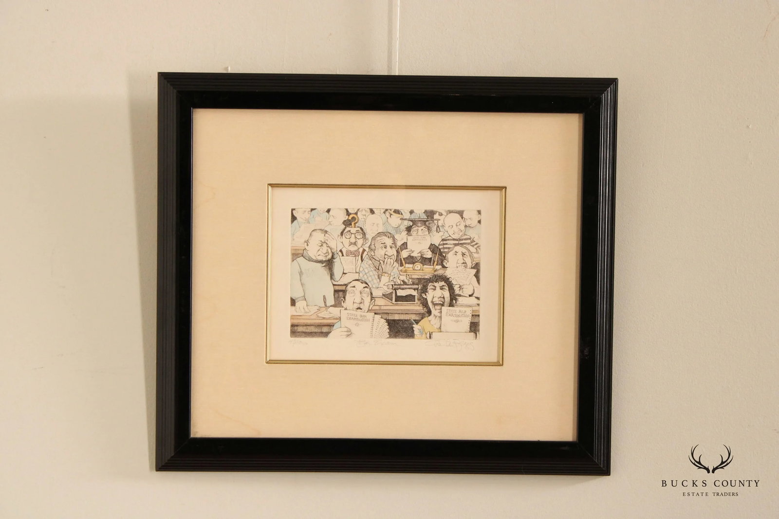 Charles Bragg 'Bar Exam' Limited Edition Etching, Custom Framed - 3