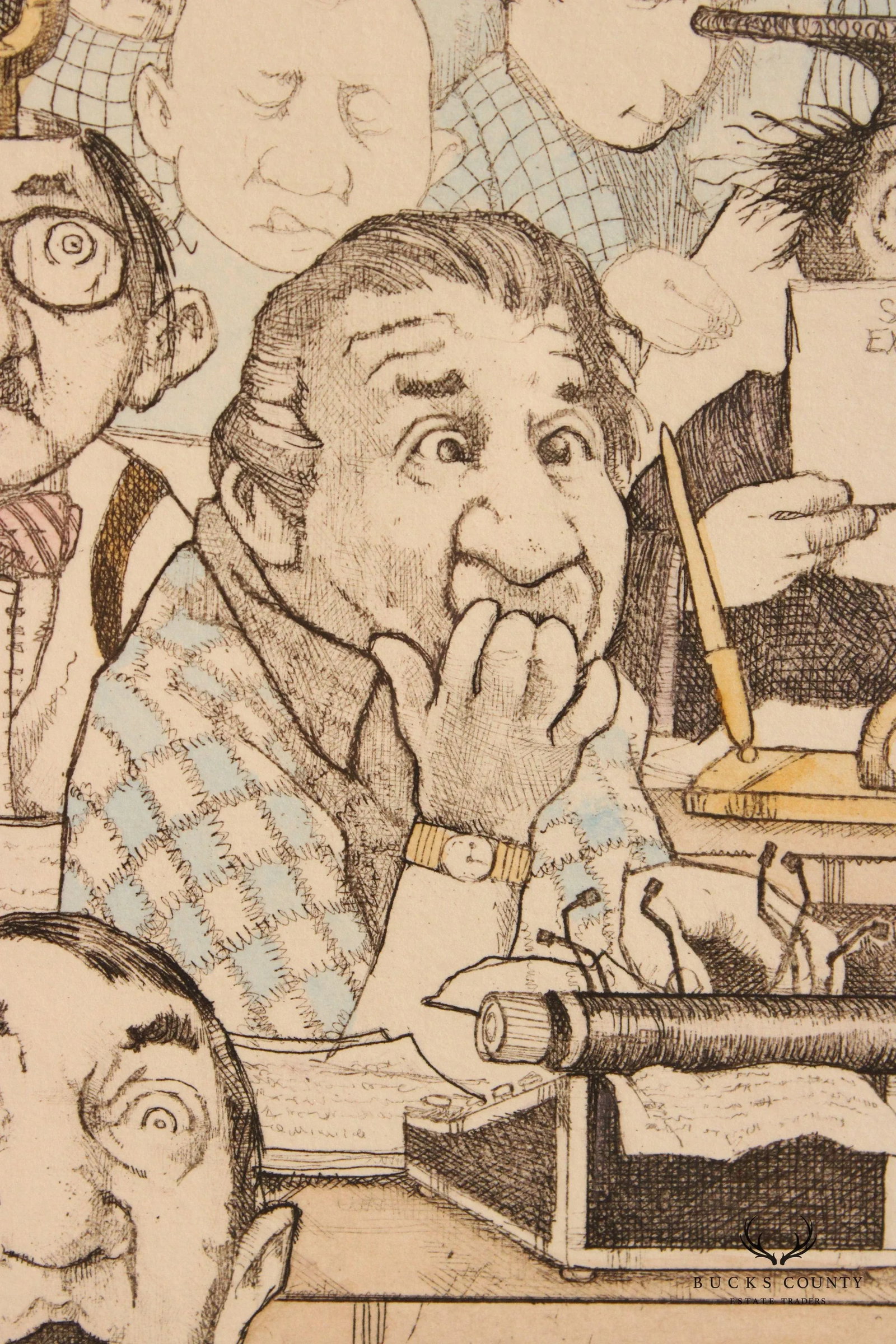 Charles Bragg 'Bar Exam' Limited Edition Etching, Custom Framed - 6