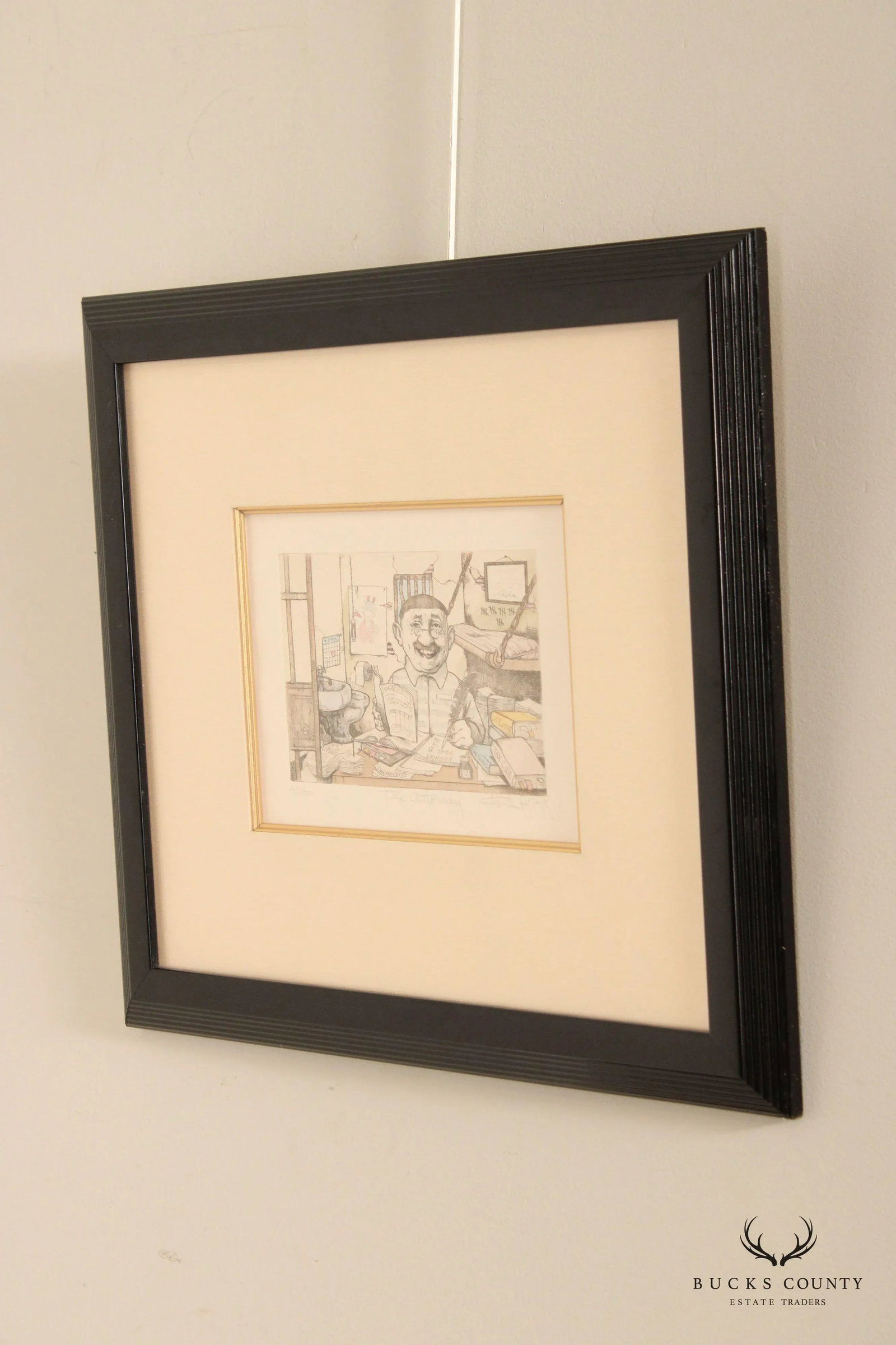 Charles Bragg 'Tax Attorney' Limited Edition Etching, Custom Framed - 3