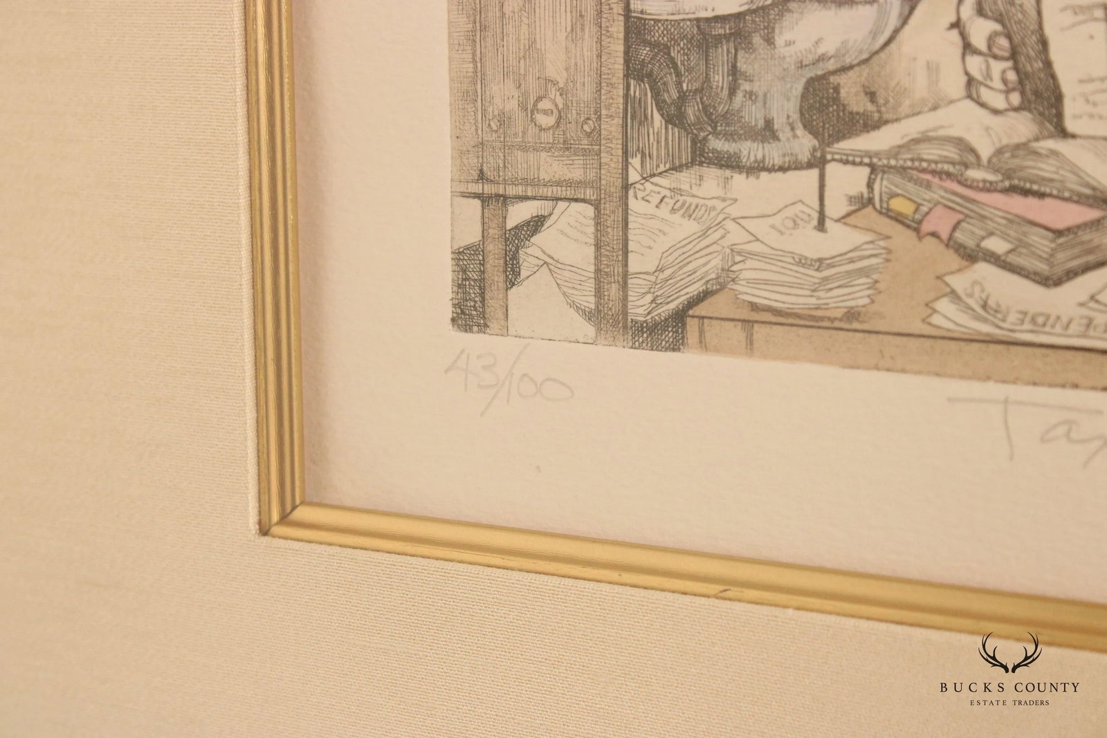 Charles Bragg 'Tax Attorney' Limited Edition Etching, Custom Framed - 6