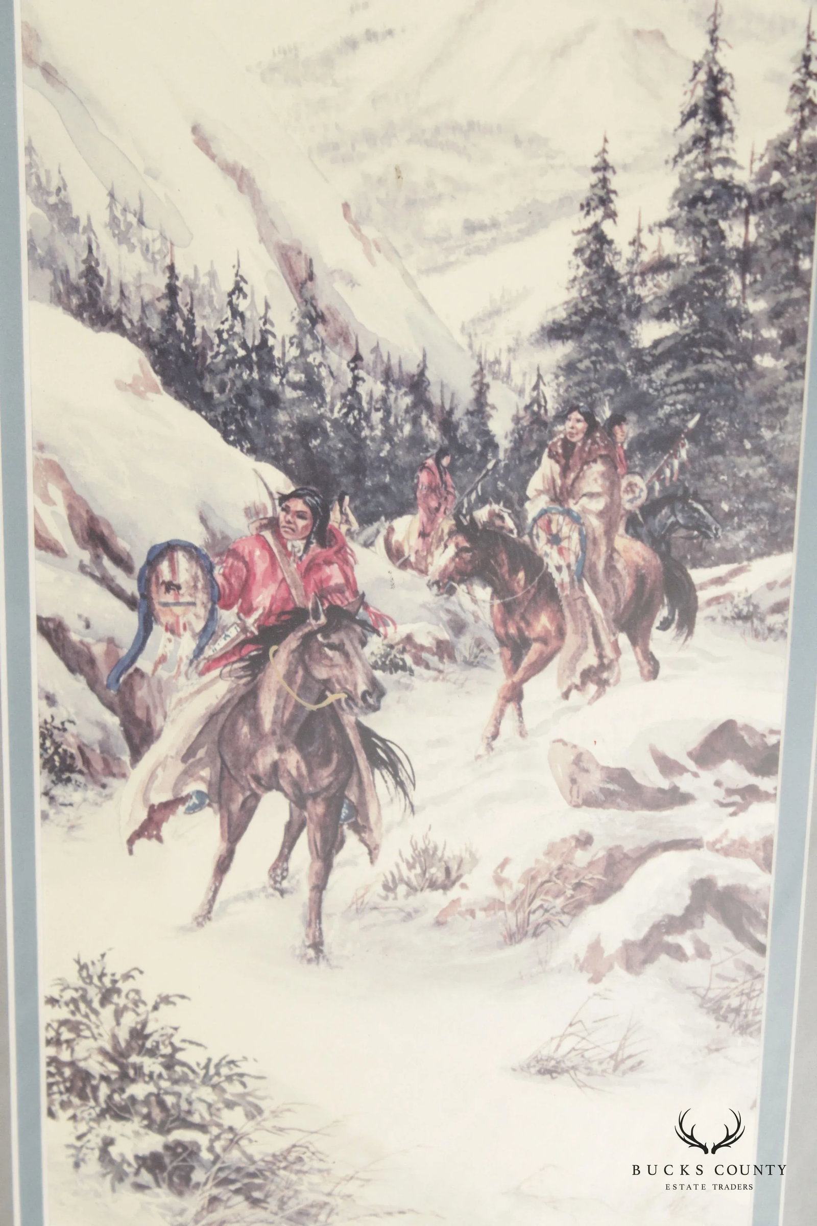 Mary Selfridge Pair Native American Art Prints, Custom Framed - 10