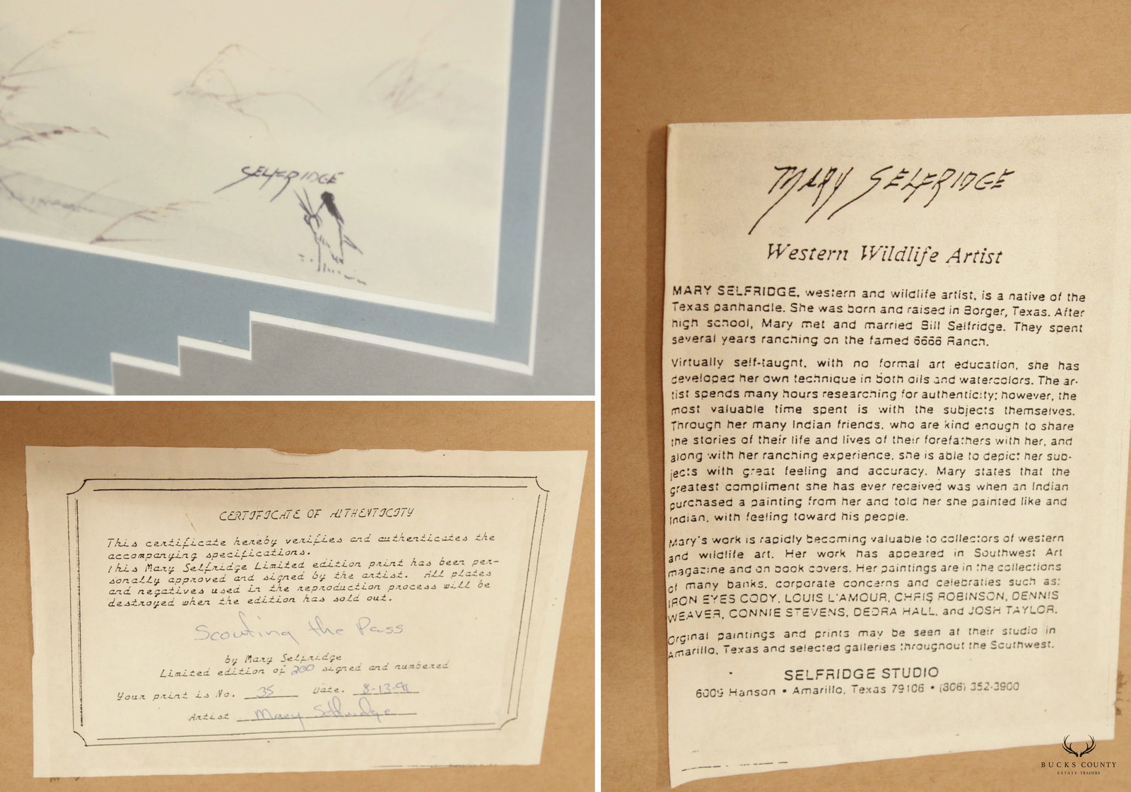 Mary Selfridge Pair Native American Art Prints, Custom Framed - 12