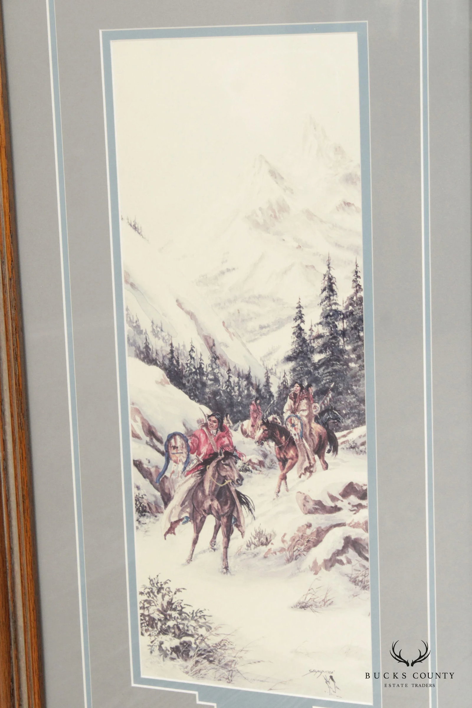 Mary Selfridge Pair Native American Art Prints, Custom Framed - 9