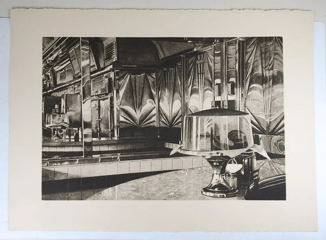 1979 John Baeder Interior Curlys Diner Photo Realism Mezzotint - 4