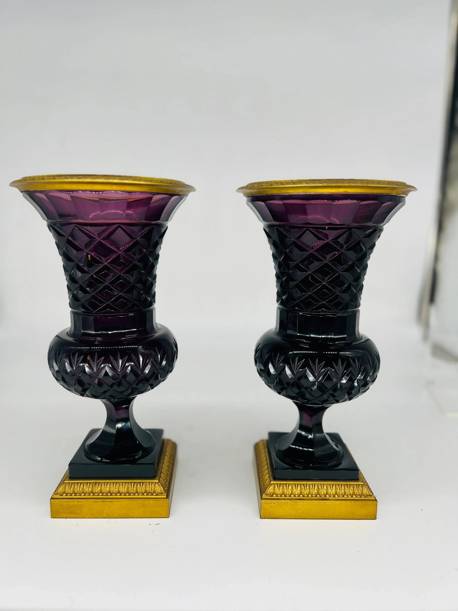 Pair, 19th Century Austrian Ormolu Mounted Amethyst Urns - 12