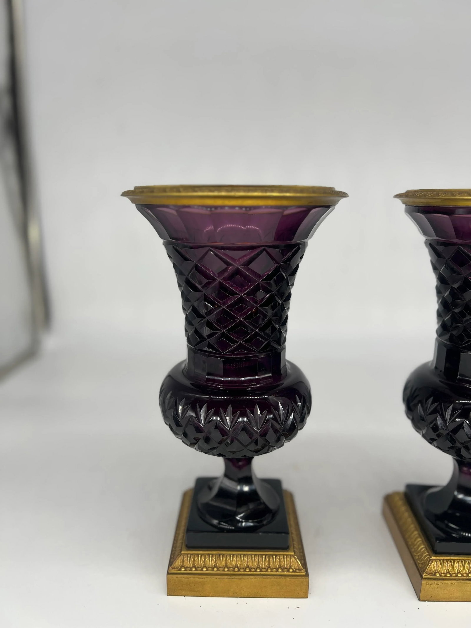 Pair, 19th Century Austrian Ormolu Mounted Amethyst Urns - 2