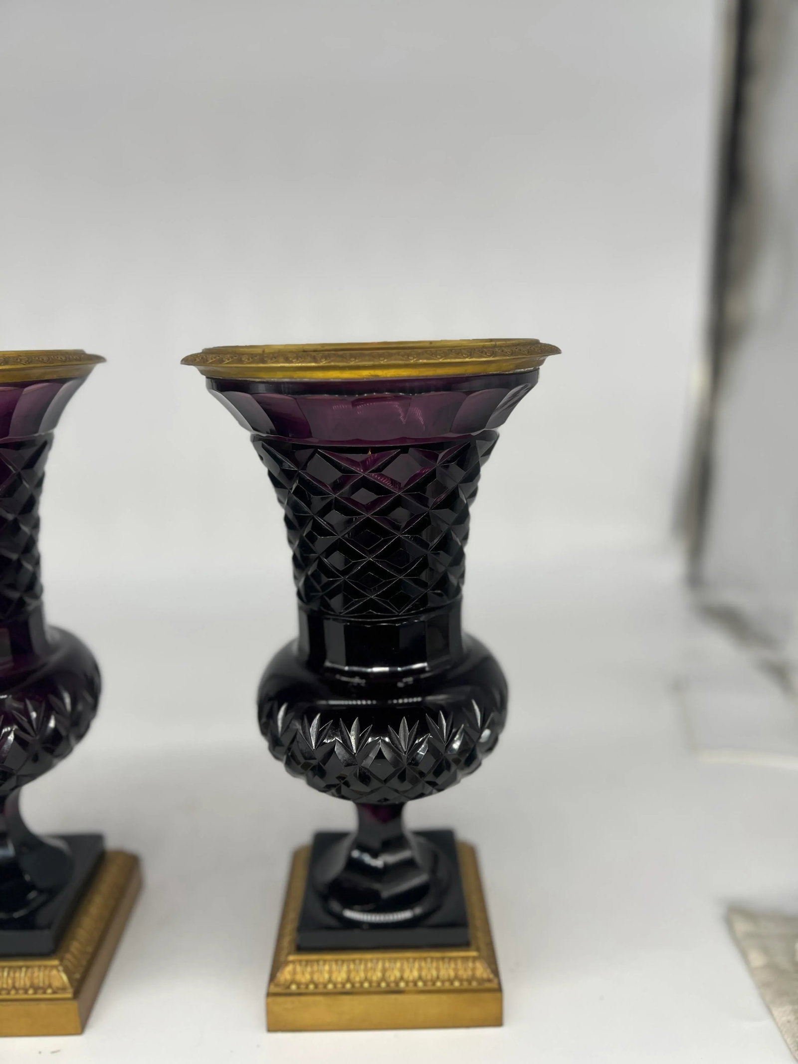 Pair, 19th Century Austrian Ormolu Mounted Amethyst Urns - 3