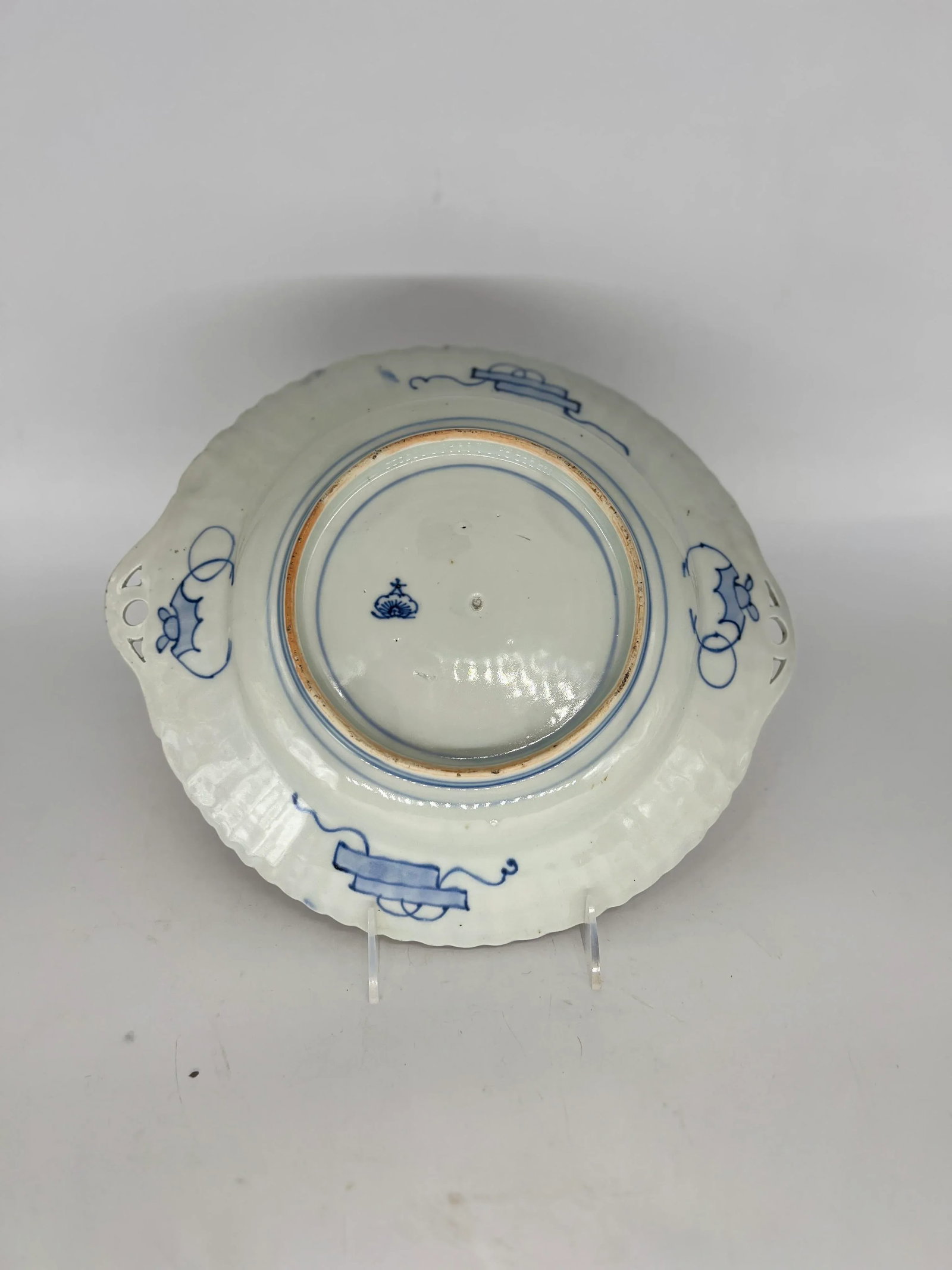 Antique Japanese Imari Decorated Pierced Handled Platter - 6