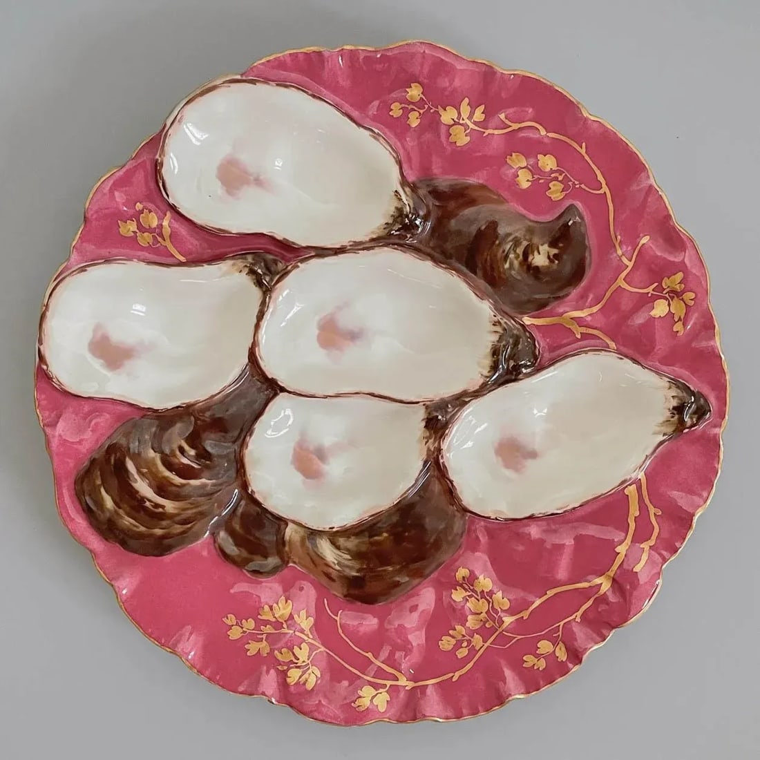 19th Century Haviland Limoges Turkey Oyster Plate - 4