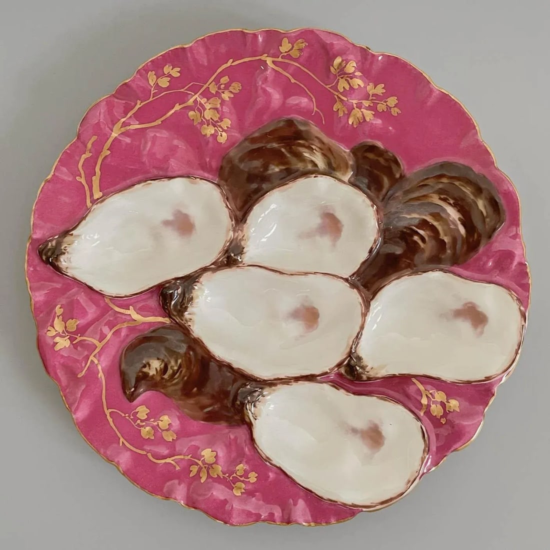 19th Century Haviland Limoges Turkey Oyster Plate - 5