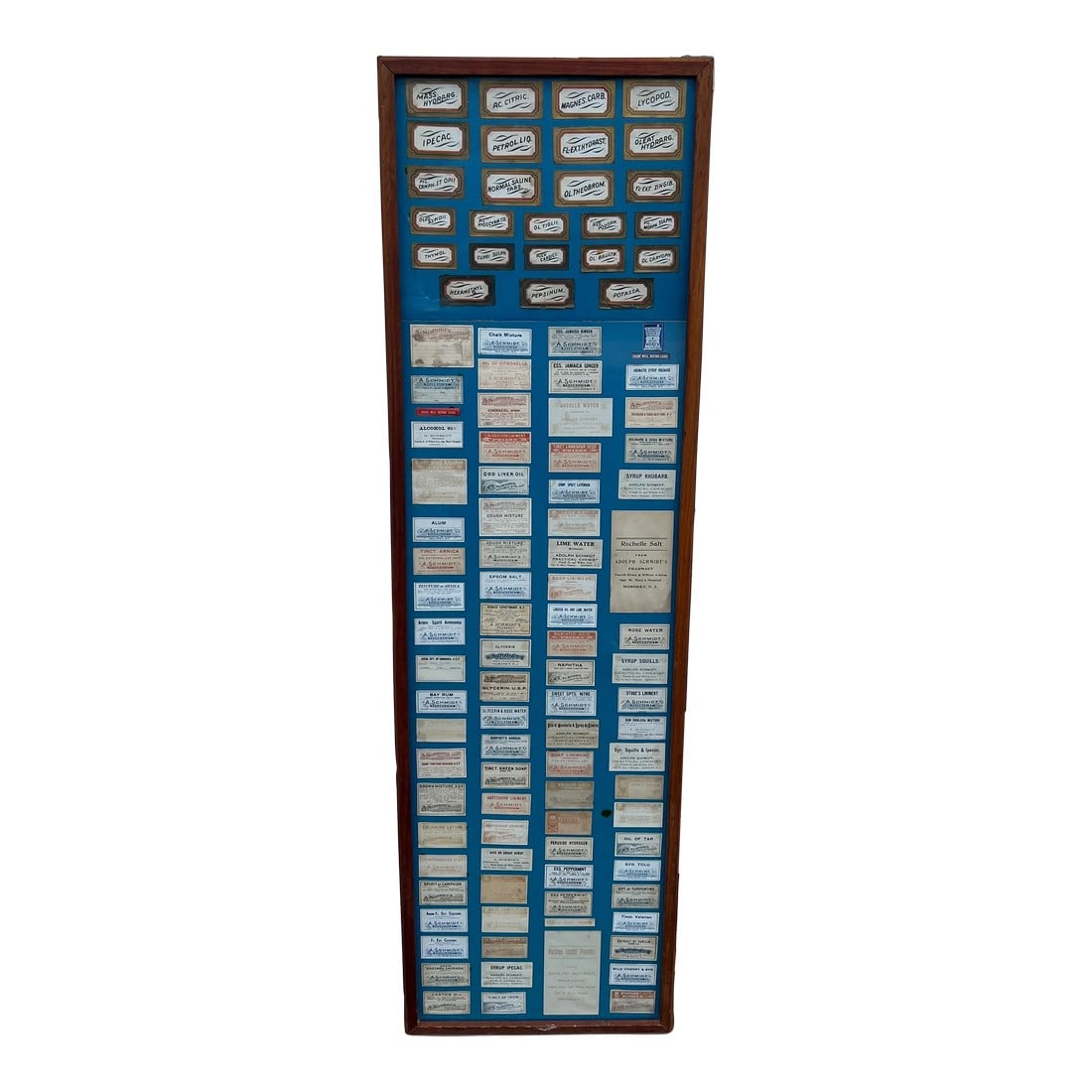 Rare Adolph Schmidt Pharmacy Label Display Including 110 Antique Labels (1 of 11)