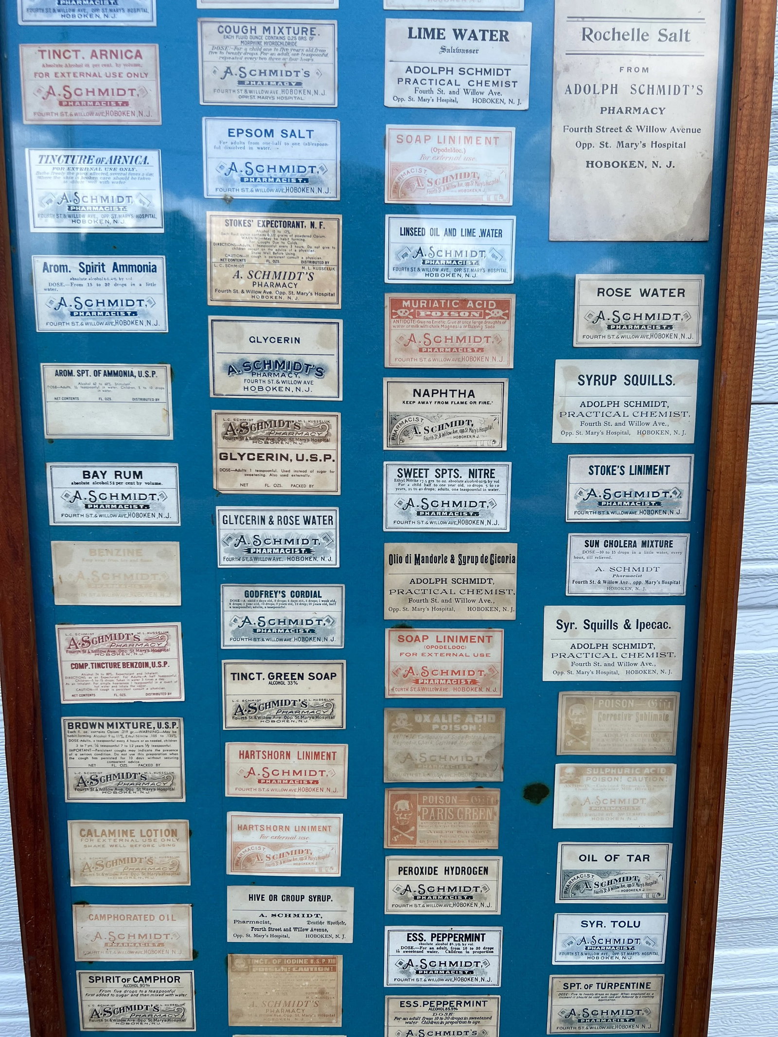 Rare Adolph Schmidt Pharmacy Label Display Including 110 Antique Labels - 4