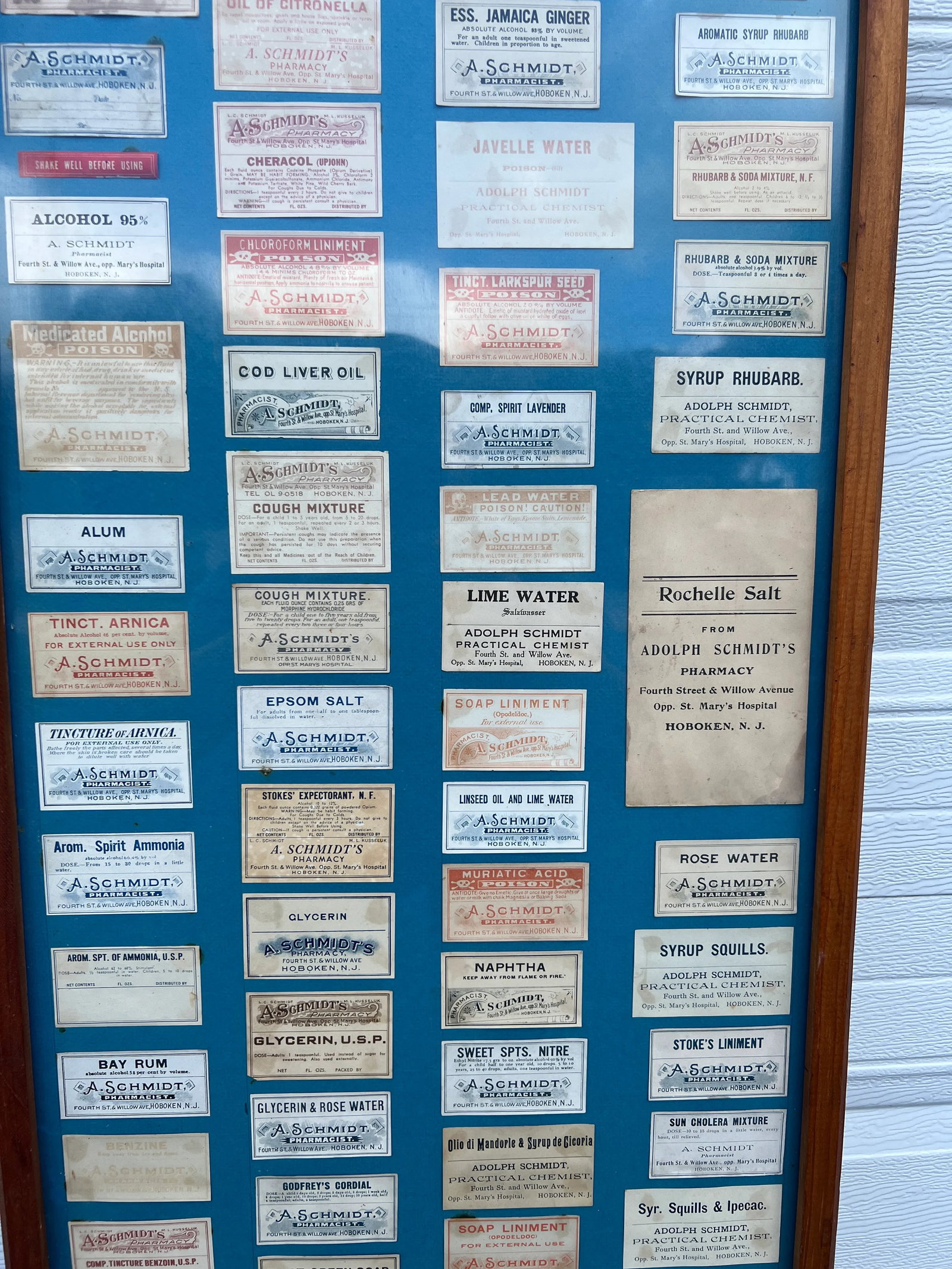 Rare Adolph Schmidt Pharmacy Label Display Including 110 Antique Labels - 5