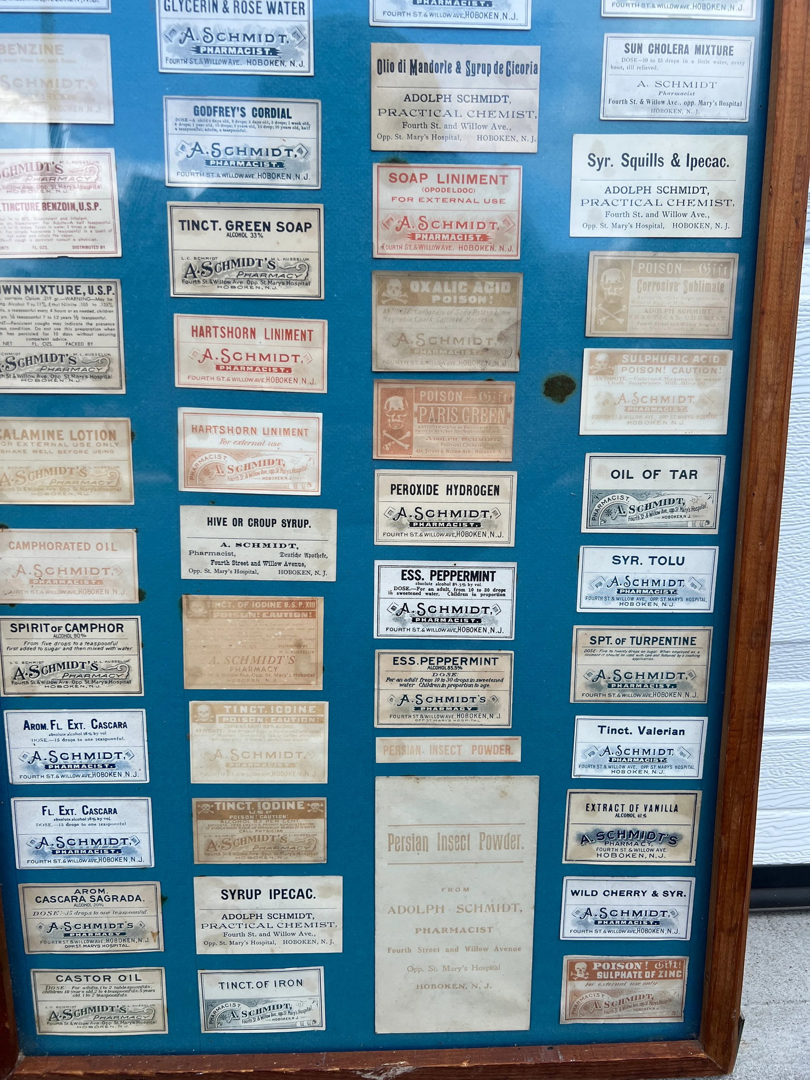 Rare Adolph Schmidt Pharmacy Label Display Including 110 Antique Labels - 6