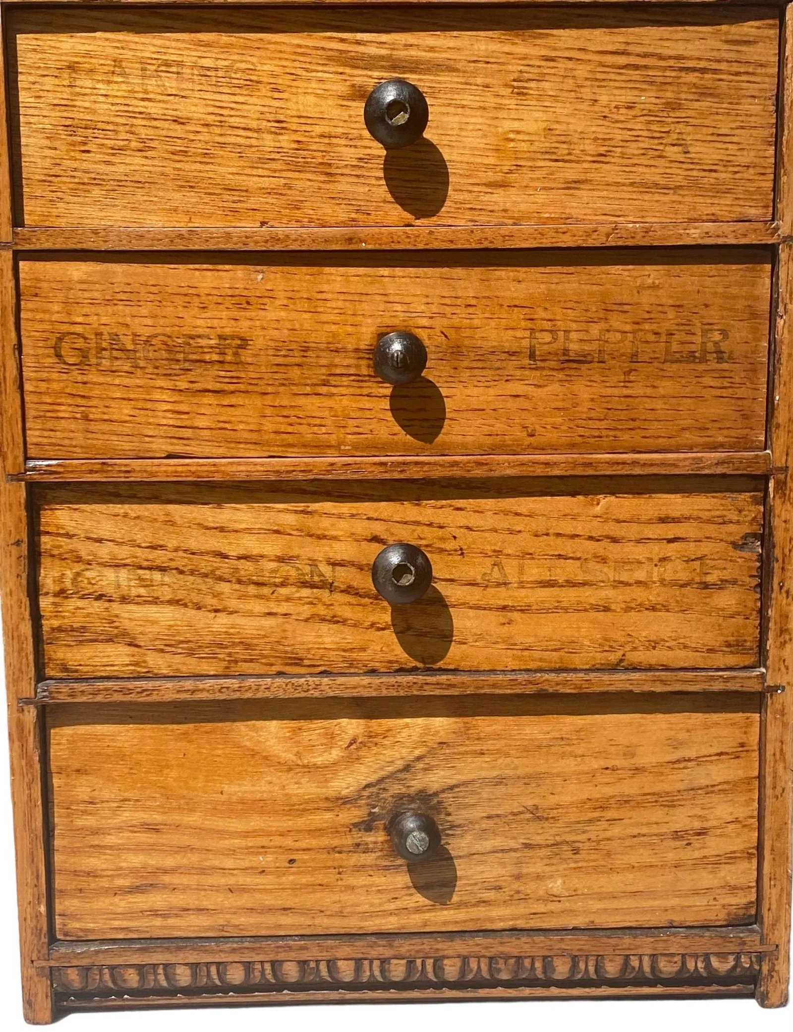 Vintage Early 20th Century Pine 5-Drawer Wall Hanging Spice Chest - 3