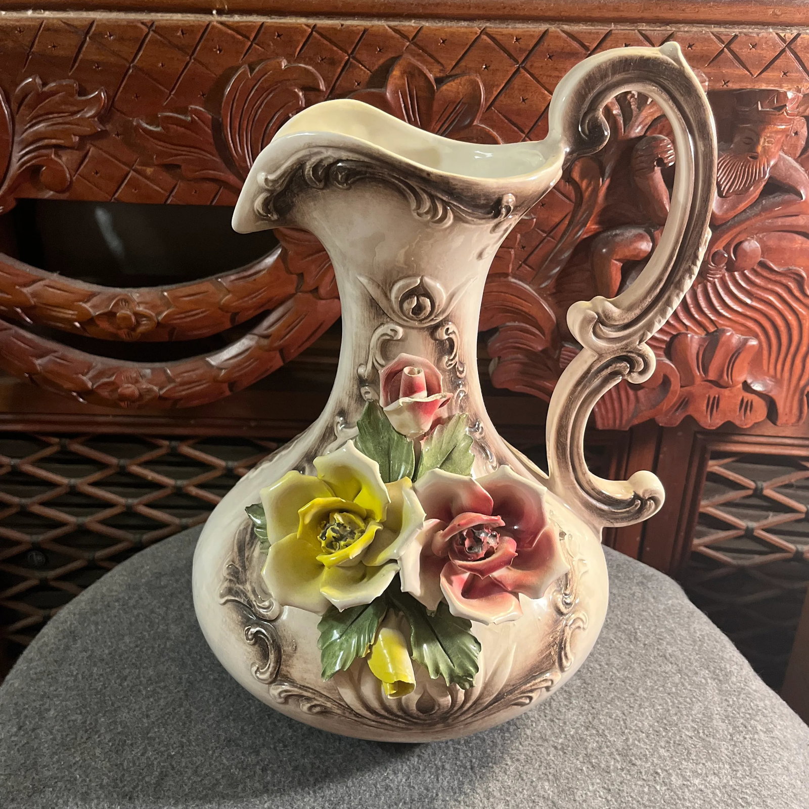 Mid 20th Century Capodimonte Porcelain Pitcher - 2