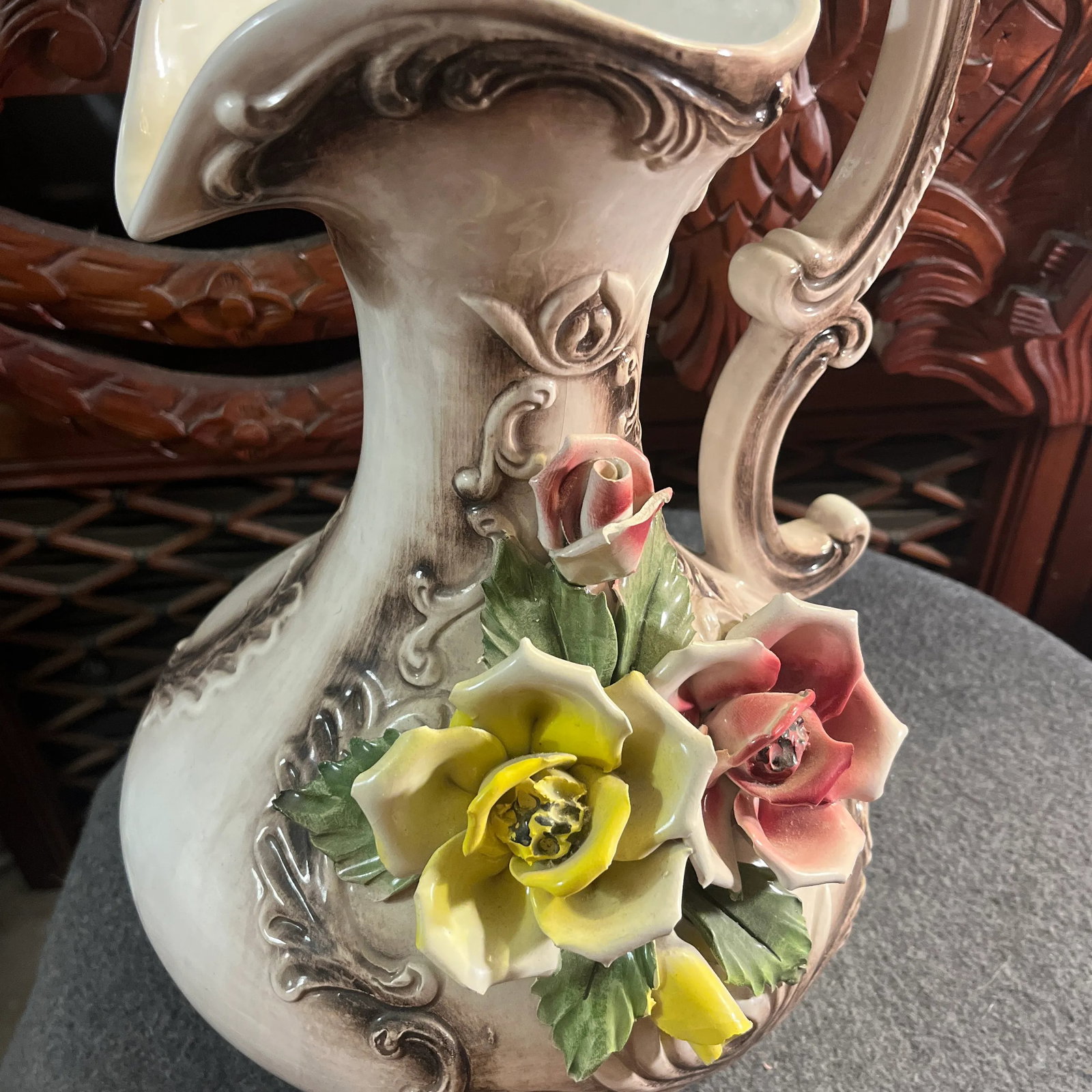 Mid 20th Century Capodimonte Porcelain Pitcher - 6