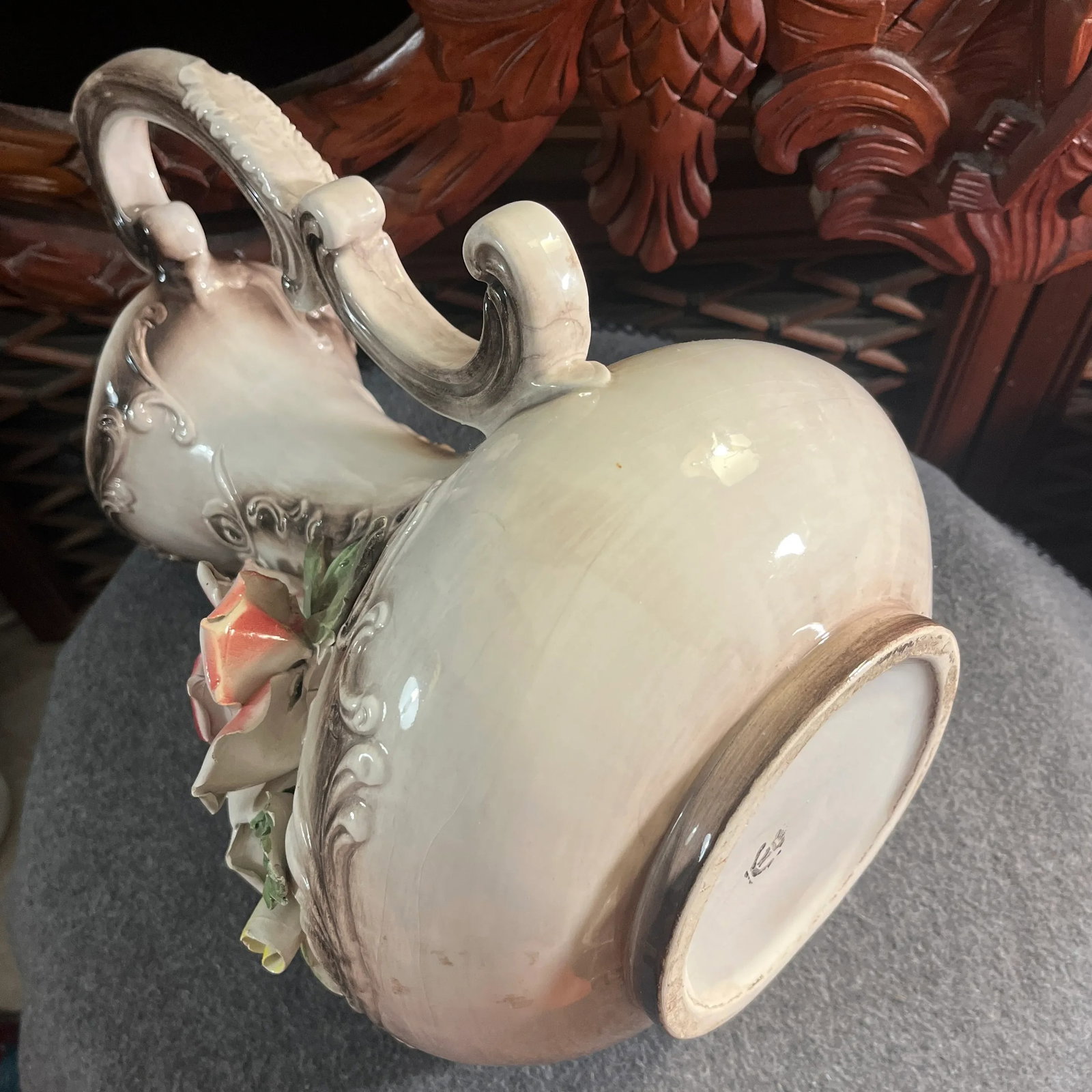 Mid 20th Century Capodimonte Porcelain Pitcher - 8