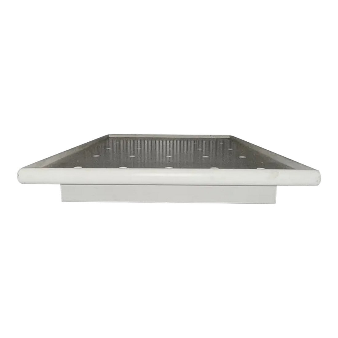 Custom Modern White Lacquer Double Daybed, 1990s, Uk: Custom Modern White Lacquer Double Daybed, 1990s, UK. Lacquered wood with stainless steel foot, curved plate. Dimensions: Not Including Bolster Pillows - 16 x 78 x 53. Bolsters - 8 x 53." Condition: