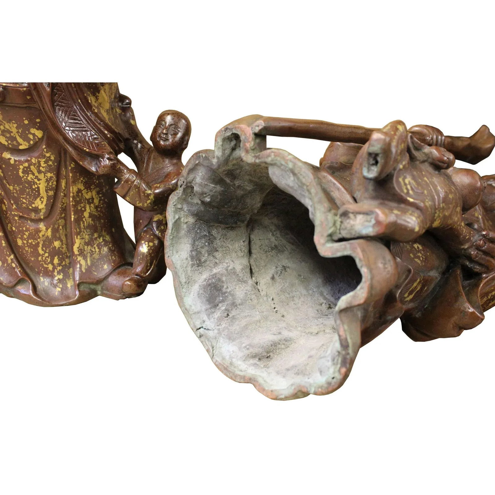 Chinese Fine Bronze Metal SanXing ( 3 Deities ) Fu Lu Shou Statue Set - 8