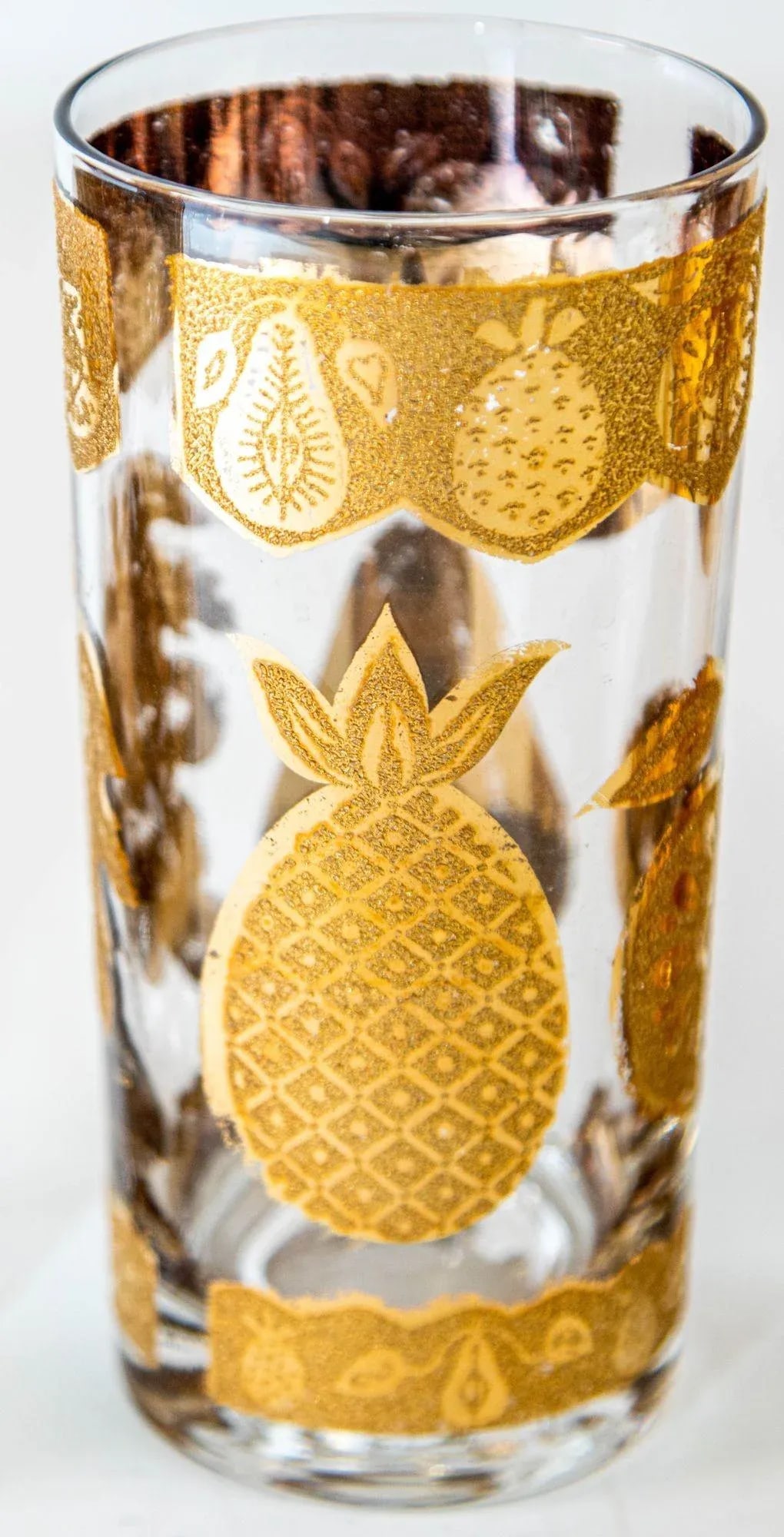 1960s Culver Cocktail Glasses With 22-Karat Gold Florentine Pattern Set of Four - 8