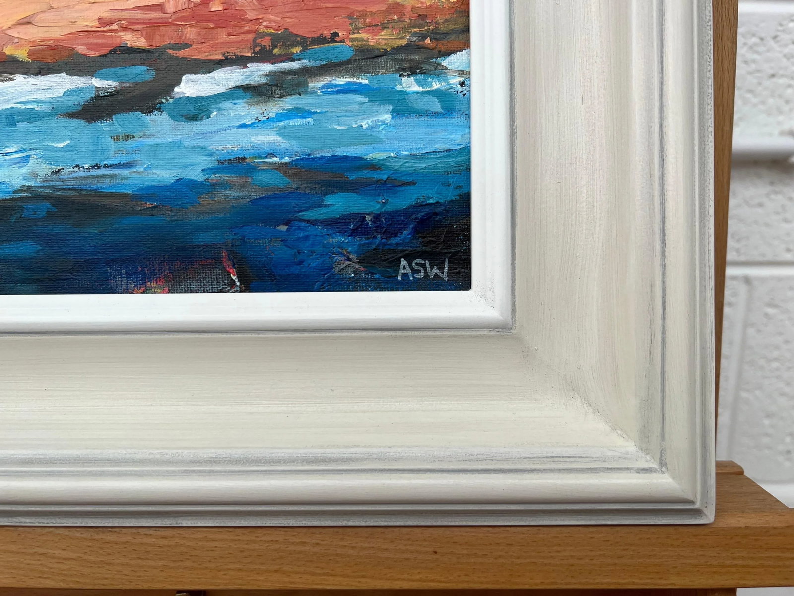 Blue & Yellow Abstract Impressionist Seascape Landscape by Contemporary Artist - 10