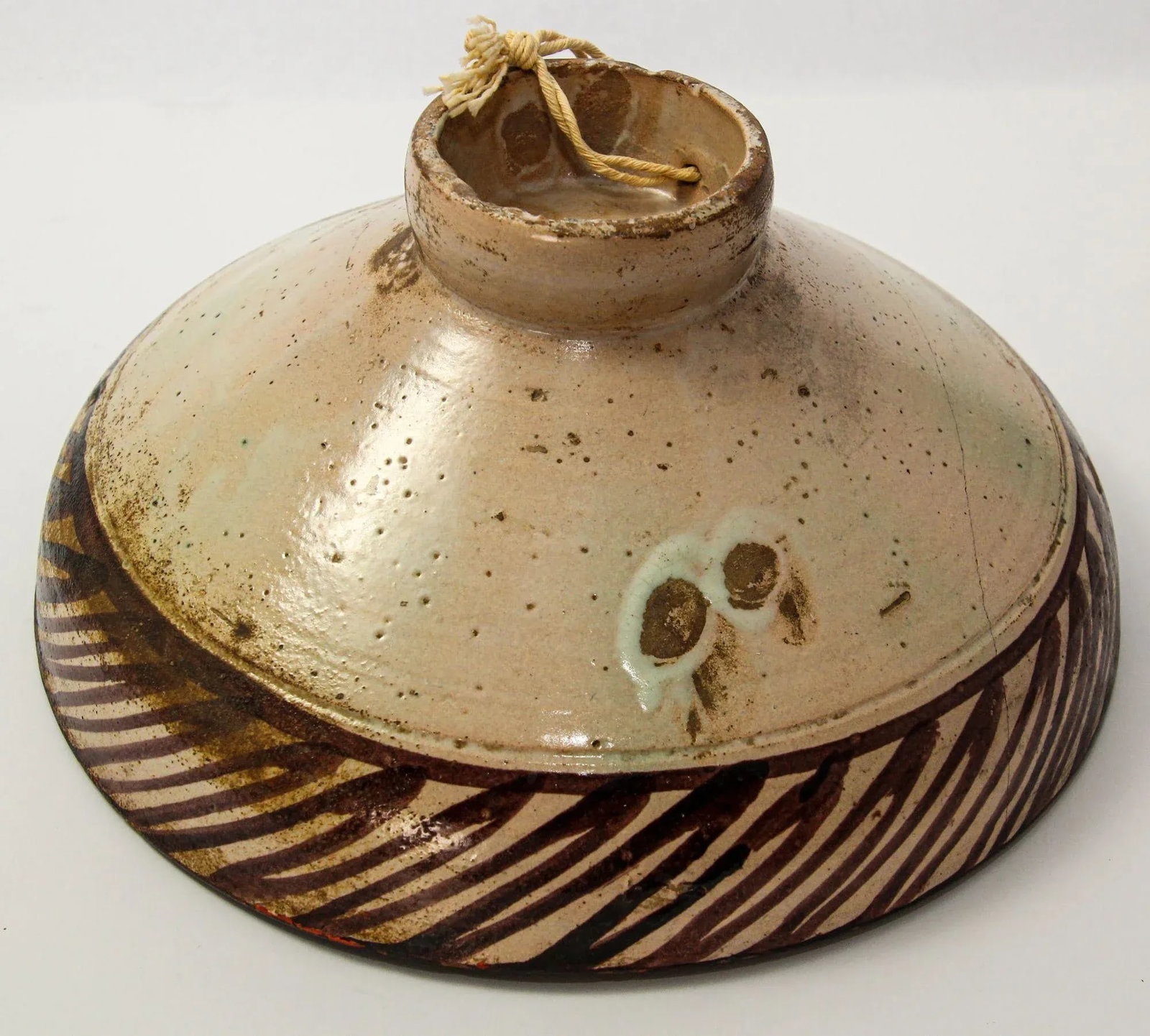 19th C. Moroccan Ceramic Bowl Polychrome Footed Dish Fez - 12