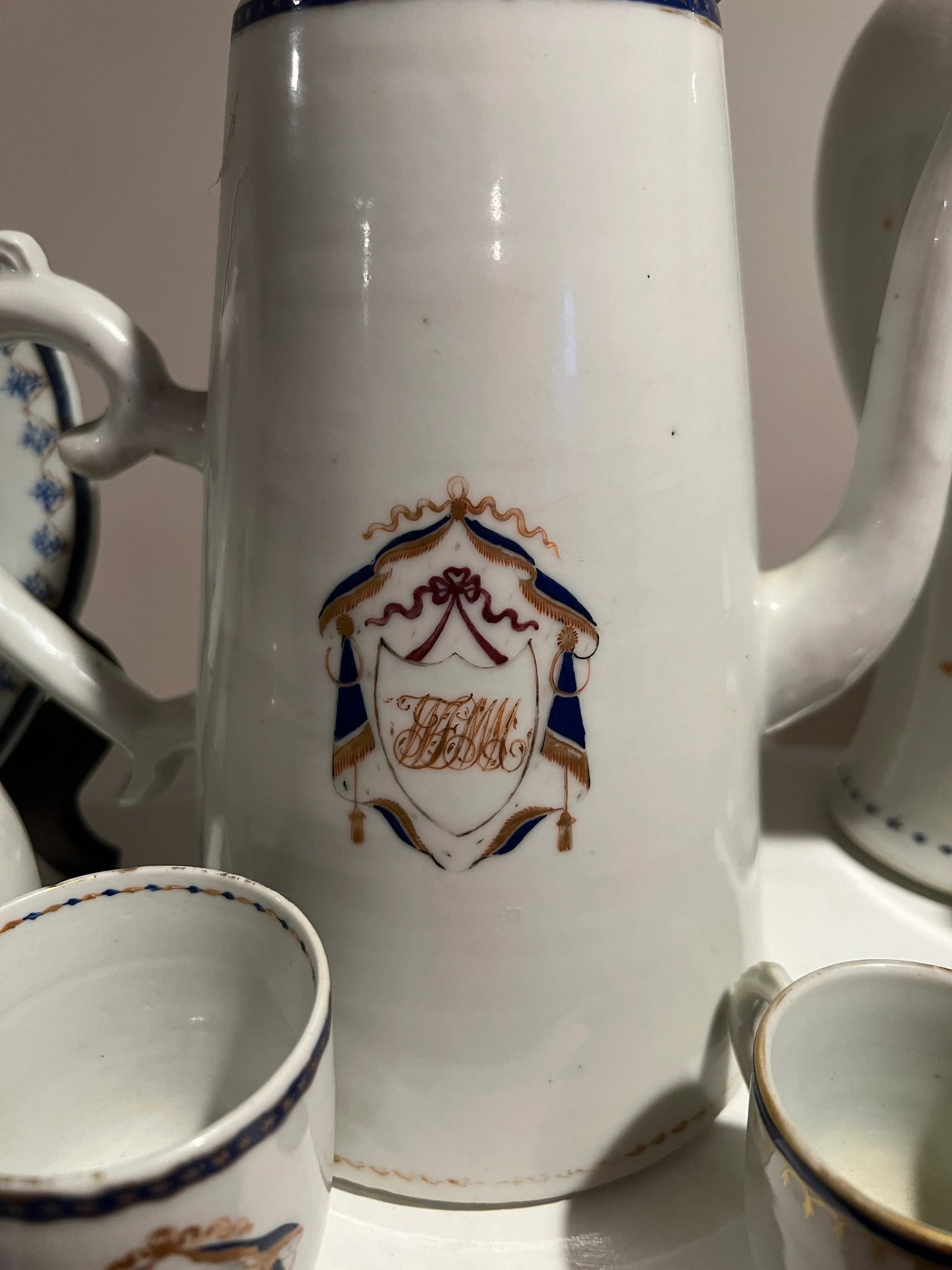 Instant Chinese Export Collection - 15 Piece Armorial Blue & White Grouping 18th C. - 11