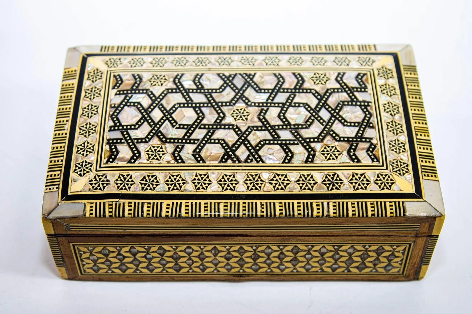 Middle Eastern Moorish Mother of Pearl Inlaid Marquetry Jewelry Box - 3