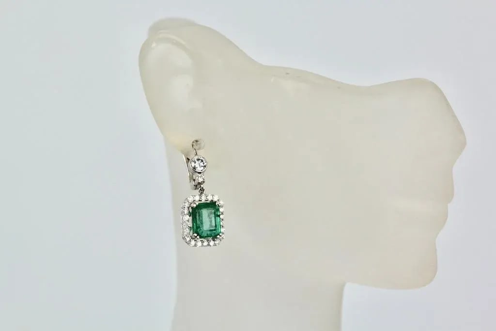 Emerald Diamond 18k Earrings - 2 Pieces - 2