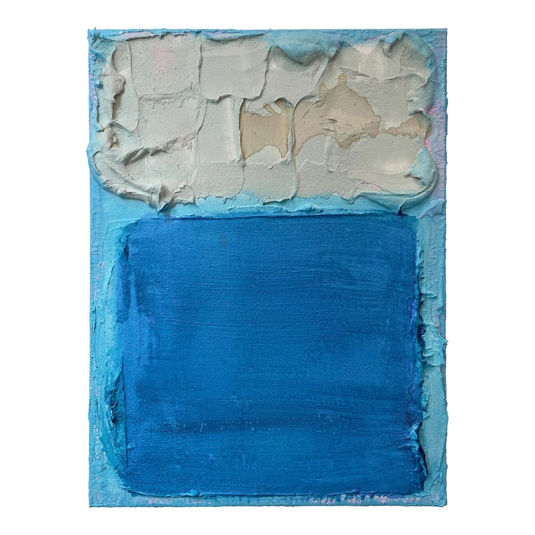 Experimental 23041 Original Painting: Unframed art study of acrylic, ink, and texture medium on stretched canvas. This is an experimental art study created by American abstract artist Stacey Warnix in 2023 while the artist was developing