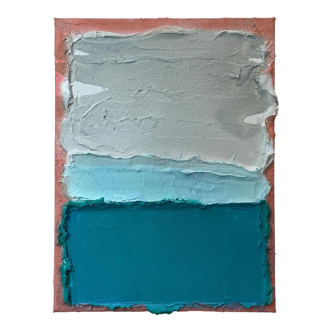 Experimental 23042 Original Painting: Unframed art study of acrylic, ink, and texture medium on stretched canvas. This is an experimental art study created by American abstract artist Stacey Warnix in 2023 while the artist was developing