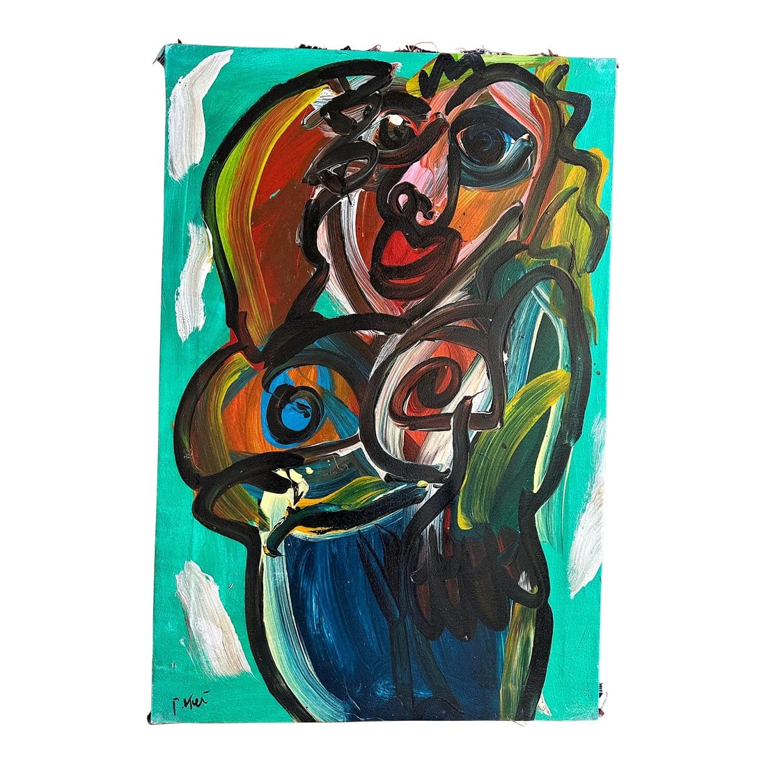 Original Peter Keil Painting: Peter Keil is a German artist that focuses primarily on abstract expressionism. Keil painted with some of the greats including Joan MirÃ³, Pablo Picasso and Andy Warhol, to name a few. This 