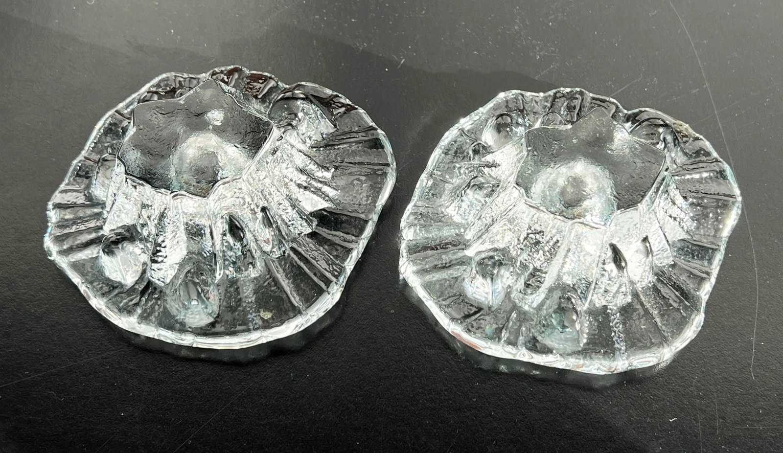 Vintage Scandinavian Art Glass 'Ice' Candle Holders by Tapio Wirkkala for Iittala - a Pair - 10