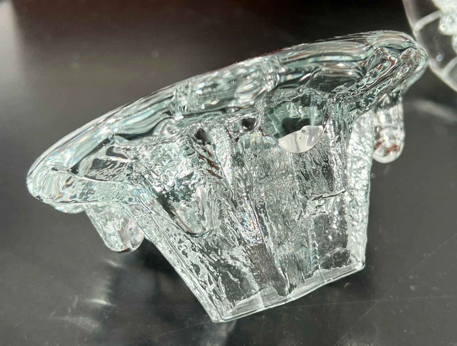 Vintage Scandinavian Art Glass 'Ice' Candle Holders by Tapio Wirkkala for Iittala - a Pair - 7