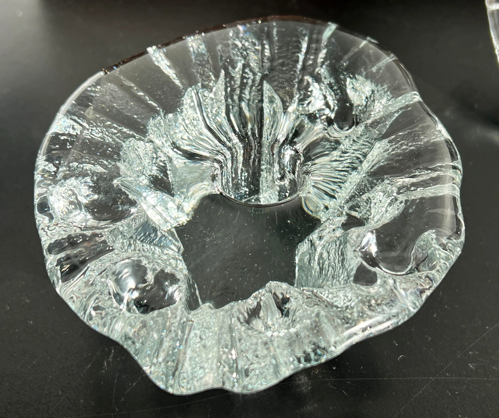 Vintage Scandinavian Art Glass 'Ice' Candle Holders by Tapio Wirkkala for Iittala - a Pair - 8
