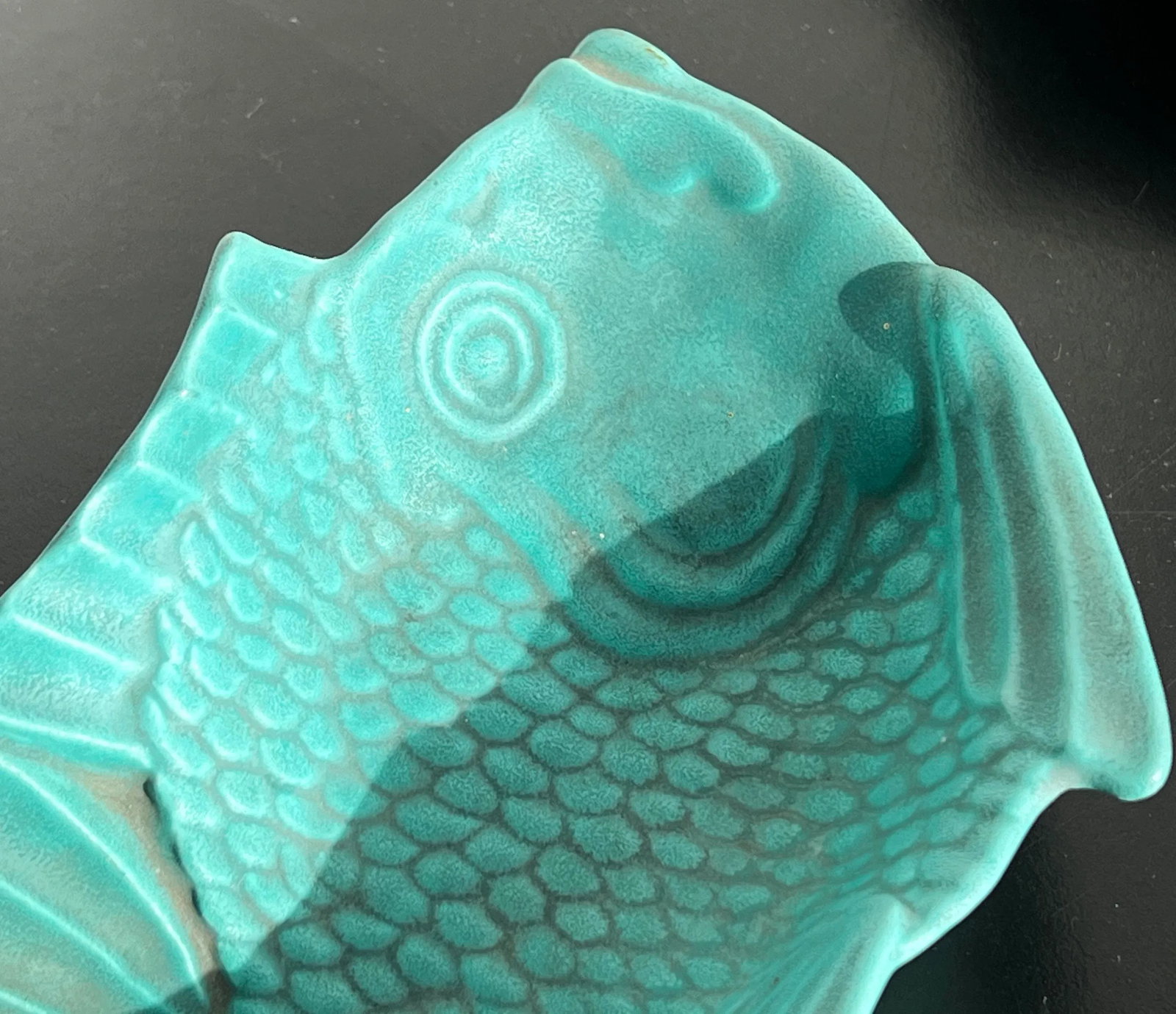 Rare 1950's Vintage California Pottery Koi Fish Plates - a Pair - 3